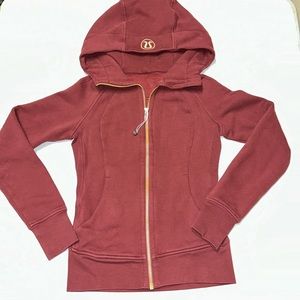 Lululemon Scuba Hoodie // size 2 // burgundy - gold embrodery & accents